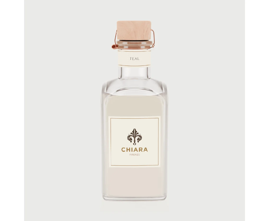 Chiara Teal namų kvapas su lazdelėmis 100ml - gaivus balzaminis aromatas su greipfruto ir kedro natomis