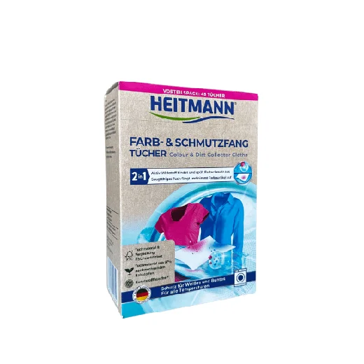 HEITMANN skalbimo servetėlės spalvotiems rūbams (45vnt)
