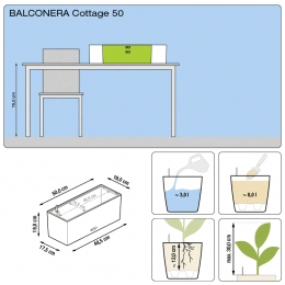 Išmanusis vazonas Balconera Cottage 50 Light Grey