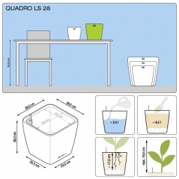 Išmanusis vazonas Quadro LS 28 Taupe